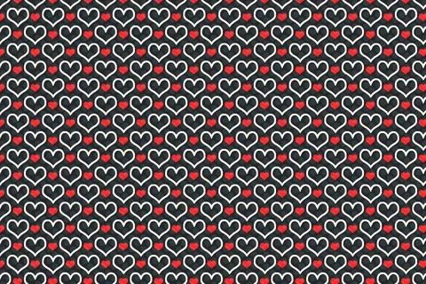 Abstract heart pattern template for fabric, tile design. background . Stock Illustration