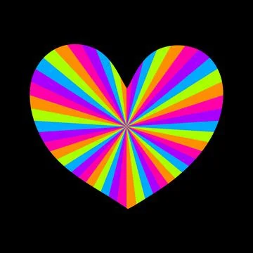 Abstract heart. Rainbow pattern. Vector illustration. Stock Illustration