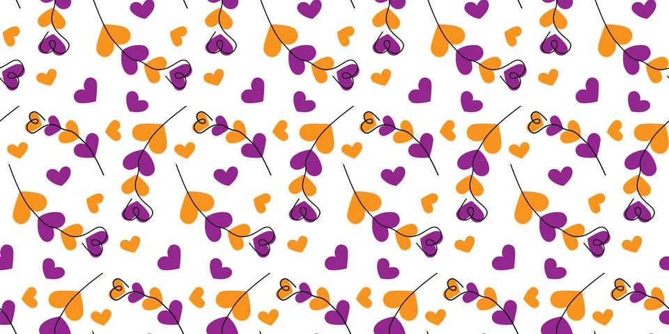 Abstract Heart shape branches on decorative Hearts Festive Halloween tints Stock-Illustration