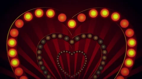 Abstract Heart Shape Lights Blinking Motion Background Loop Stock Footage 183135235
