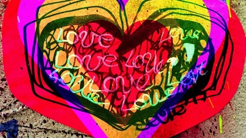 Abstract heart shape love romantic valentines grafitti Stock Footage 87570901