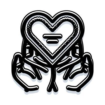 Abstract heart shape with stylized claw details Stock Illustration