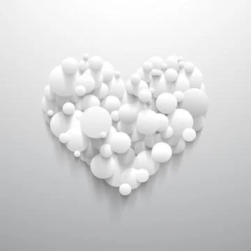 Abstract heart shape with white circle Stock Illustration