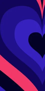 Abstract heart shapes in deep blue and vibrant pink create a modern graphic Illustrazione stock
