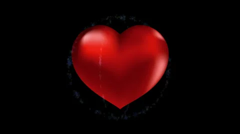 Abstract heart surrounded by rings of particles Stock Footage 35644019