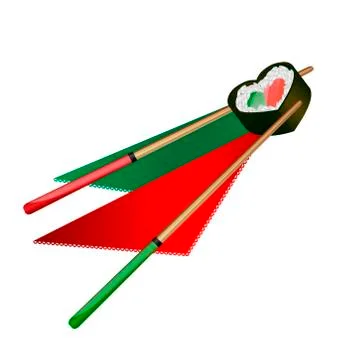 Abstract heart sushi Stock Illustration