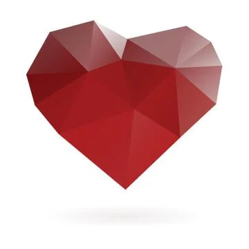 Abstract heart symbol low poly Stock Illustration
