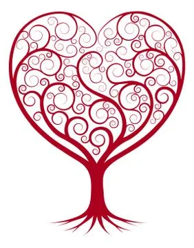 Abstract heart tree Illustrazione stock