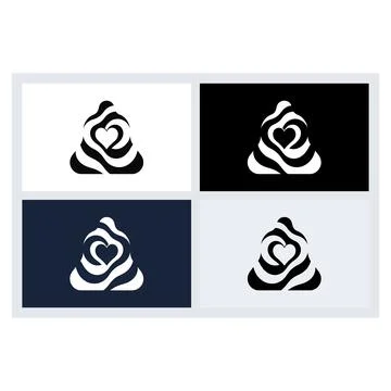 Abstract Heart Triangle Logo Vector Set 스톡 일러스트