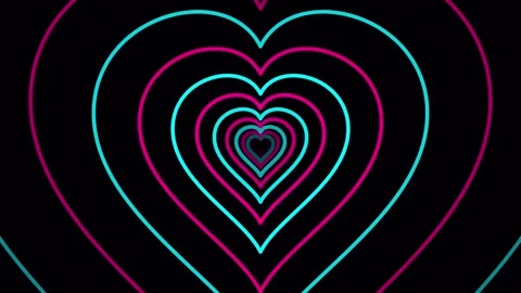 Abstract Heart Tunnel Animation Stock Footage 341806734