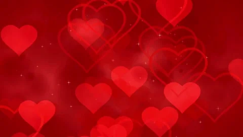 Abstract heart valentine background with bokeh glitter Red background for Stock Footage 336589665