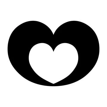 Abstract heart vector icon on white background Stock Illustration