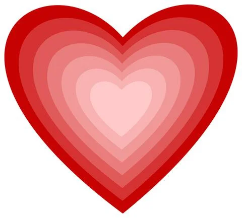 Abstract Heart vector illustration in different shades of red. Stock Illustration