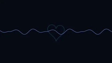 Abstract Heartbeat Pulse Line Waveform Minimal Dark Background Video stock 341777235