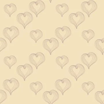 Abstract Hearts on a beige background Stock Illustration