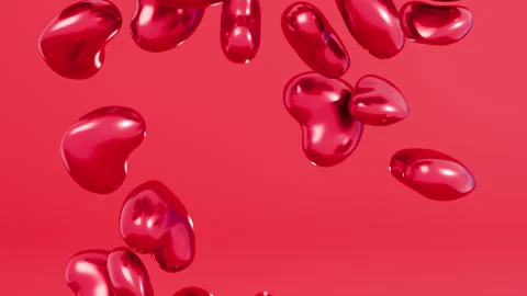 Abstract hearts falling down background. Saint Valentine's Day Video stock 293239818