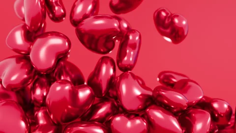 Abstract hearts falling down background. Saint Valentine's Day Video stock 293241508
