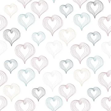 Abstract Hearts on a light background Stock Illustration