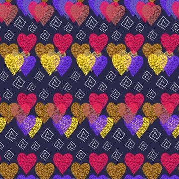 Abstract hearts pattern Stock Illustration