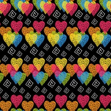 Abstract hearts seamless pattern Stock Illustration