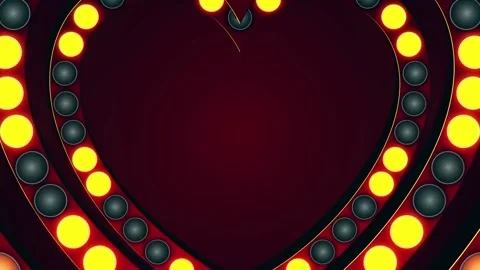 Abstract Hearts Shape Lights Glowing Motion Background Loop Stock Footage 184302098