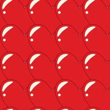 Abstract Hearts shaped texture Seamless Pattern in trendy red. St Valentines Day Stock Illustration