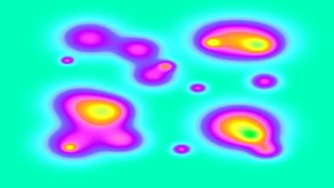 Abstract Heat Map Motion Background with Vibrant Glowing Liquid Blob Shapes Stock Footage 332608220