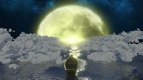 Abstract Heaven Moon Night Background Stock Footage 219636139