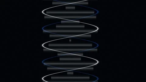 Abstract Helical Structures Spiraling in Dark Space Stock Footage 327944519