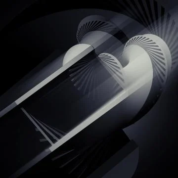 Abstract helix object on black 库存插图