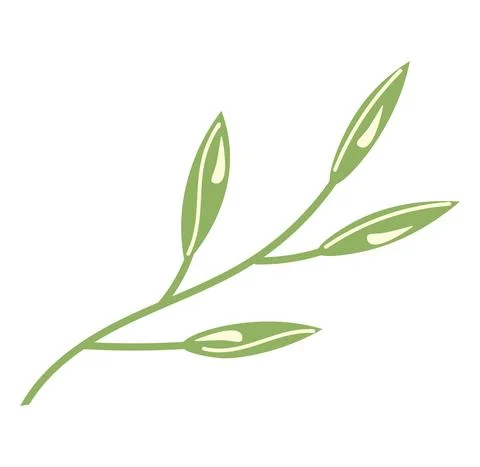 Abstract herbal decorative elements - leaf or branch of a plant. Close-up, de Ilustración de archivo