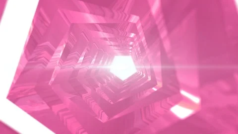 Abstract hexagon 3d geometric object rotating with light effect. 4k seamless loo Video stock 113461135