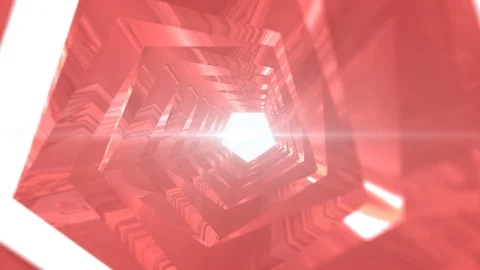 Abstract hexagon 3d geometric object rotating with light effect. 4k seamless loo Video stock 113461444
