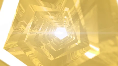 Abstract hexagon 3d geometric object rotating with light effect. 4k seamless loo Video stock 113462648