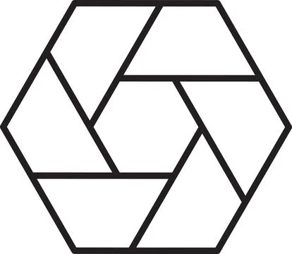 Abstract hexagon and circle logo illustration in trendy and minimal style Stock Illustration