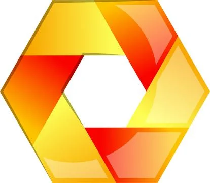Abstract hexagon and circle logo illustration in trendy and minimal style Stock Illustration