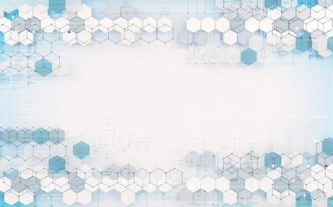 Abstract hexagon and data  background Illustrazione stock