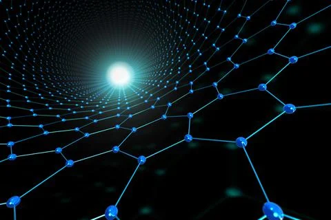Abstract hexagon and spheres background. Connection and technology concept. 3 イラスト素材