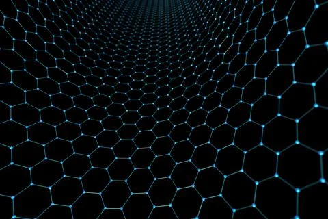 Abstract hexagon and spheres background. Connection and technology concept. 3 스톡 일러스트