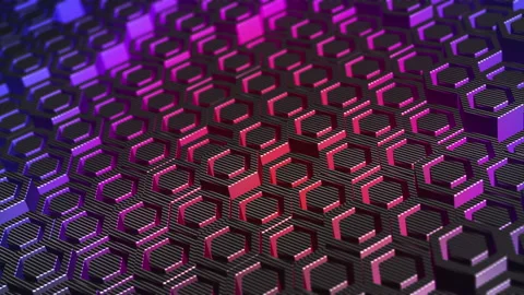 Abstract hexagon animation multicolor pattern 4K smooth concept Stock Footage 156391482