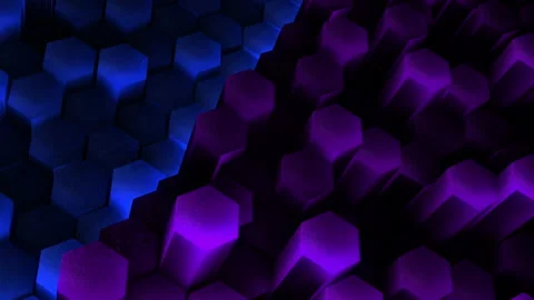 Abstract hexagon animation multicolor pattern 4K smooth concept Stock Footage 156991533