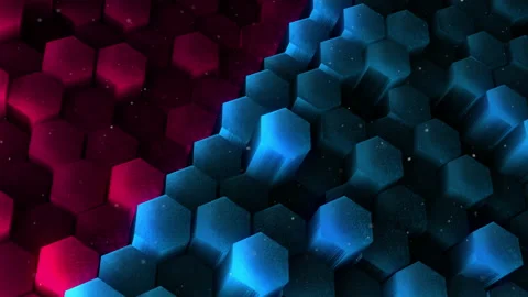 Abstract hexagon animation multicolor pattern 4K smooth concept Stock Footage 156991707