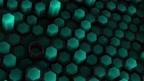 Abstract hexagon animation multicolor pattern 4K smooth concept Stock Footage 156992237