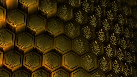 Abstract hexagon animation multicolor pattern 4K smooth concept Stock Footage 162524955