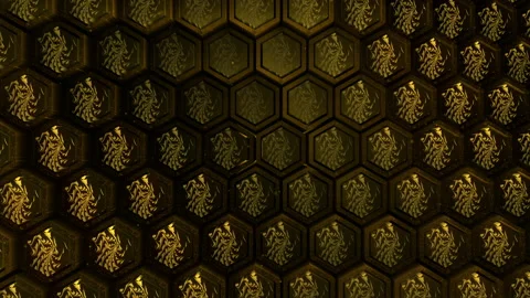 Abstract hexagon animation multicolor pattern 4K smooth concept Stock Footage 162524979