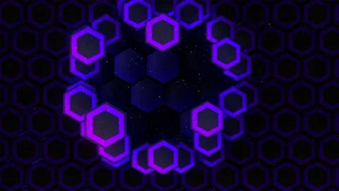 Abstract hexagon animation multicolor pattern 4K smooth concept Stock Footage 162530368