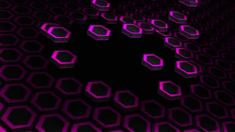 Abstract hexagon animation multicolor pattern 4K smooth concept Stock Footage 162532248