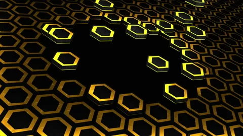 Abstract hexagon animation multicolor pattern 4K smooth concept Stock Footage 162532452