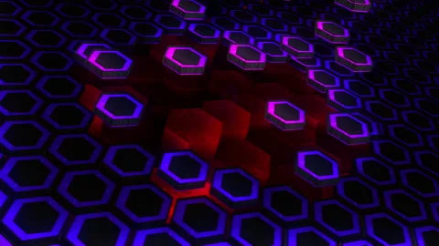 Abstract hexagon animation multicolor pattern 4K smooth concept Stock Footage 162534603