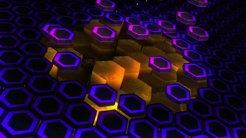 Abstract hexagon animation multicolor pattern 4K smooth concept Video stock 162534782